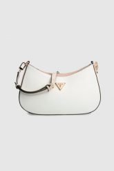 GUESS Biała torebka na ramię z portfelikiem. Białe torebki klasyczne damskie Guess, na ramię, bez dodatków. W wyprzedaży za 449.99 zł.