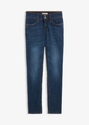 Jeansy o kroju slim fit, high-waist, z wygodnym stretchem. Niebieskie jeansy damskie bonprix, z podwyższonym stanem. Za 109.99 zł.