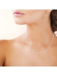 L'atelier précieux Srebrny naszyjnik z cyrkoniami - dł. 45 cm rozmiar: onesize. Szare naszyjniki damskie l'Atelier precieux, z cyrkonią, srebrne. Za 195.06 zł.