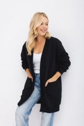 BLUZA DELIA CZARNA L - Flawless. Czarne bluzy damskie Flawless, na jesień, l, bez wzorów, z bawełny, bez kaptura. Za 252.00 zł.