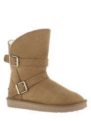 ISLAND BOOT Botki zimowe "Candace" w kolorze jasnobrązowym rozmiar: 38. Brązowe botki damskie Island Boot, na zimę, z materiału, bez obcasa, bez zapięcia. Za 130.19 zł.