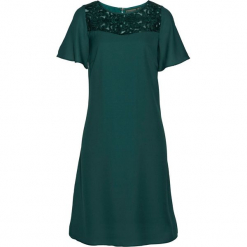 Sukienka z koronką bonprix głęboki zielony. Zielone sukienki damskie bonprix, w koronkowe wzory, z koronki, eleganckie. Za 74.99 zł.