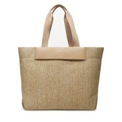 Torebka Calvin Klein. Brązowe shopper bag Calvin Klein, bez wzorów, bez dodatków. Za 419.99 zł.