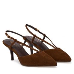 Sandały Tamaris. Brązowe sandały damskie Tamaris, bez wzorów, bez obcasa, na szpilce, bez zapięcia. Za 379.99 zł.