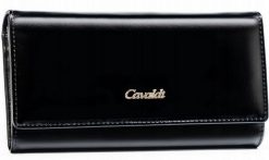 Portfel damski 4U Cavaldi czarny PX24-20-BL. Czarne portfele damskie 4U Cavaldi, bez wzorów, ze skóry ekologicznej. Za 51.99 zł.