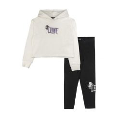 Zestaw zimowy Leone 1947 Lavender Mädchen, bluza z kapturem i legginsy. Białe bluzy damskie LEONE 1947 APPAREL, na zimę, m, bez wzorów, z bawełny, z kapturem. W wyprzedaży za 96.62 zł.