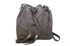 Worek skórzany boho BARBERINI'S 977-3 szary. Szare shopper bag Barberinis, ze skóry, bez dodatków. Za 219.99 zł.