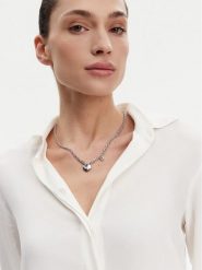 Guess Naszyjnik JUBN05 216JW Srebrny. Szare naszyjniki damskie Guess, metalowe. Za 149.99 zł.