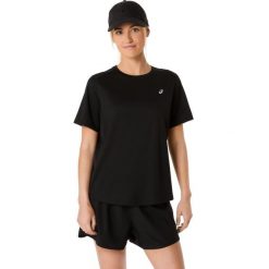 Koszulka damska Asics Core. Czarne bluzki damskie Asics, bez wzorów, sportowe, bez kołnierzyka, bez ramiączek. Za 163.00 zł.