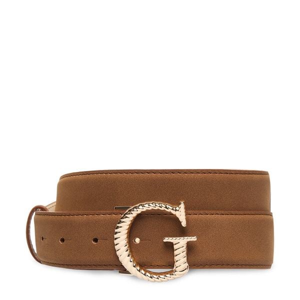 Pasek Guess. Brązowe paski damskie Guess, z aplikacjami. Za 234.99 zł.