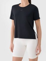 4F Koszulka sportowa w kolorze czarnym rozmiar: XS. Czarne koszulki sportowe damskie 4F, xs, bez wzorów, z materiału, bez ramiączek, outdoorowe. Za 41.69 zł.