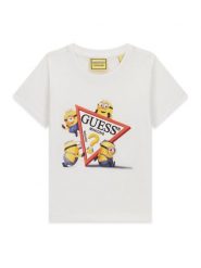 Guess Jeans T-Shirt N6YI28 K6652 Biały Regular Fit. Białe t-shirty i koszulki chłopięce Guess Jeans, z aplikacjami, z bawełny, bez kołnierzyka, bez ramiączek. Za 97.99 zł.
