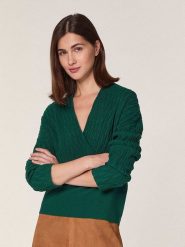 Rodier Wełniany sweter w kolorze zielonym rozmiar: XL. Zielone swetry klasyczne damskie Rodier, xl, z wełny, bez kołnierzyka. Za 295.99 zł.