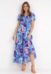 Niebieska Sukienka Kaleina. Niebieskie sukienki damskie Born2be, bez wzorów, wakacyjne, bez ramiączek. Za 219.99 zł.