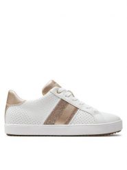 Geox Sneakersy D Blomiee D366HF 054AJ C1327 Biały. Białe obuwie sportowe damskie Geox, ze skóry, bez zapięcia. Za 239.99 zł.