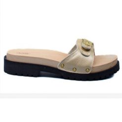 Klapki turystyczne damskie Scholl Pescura Carroarmato. Czarne klapki damskie Scholl, bez wzorów, z gumy, bez obcasa, bez zapięcia. Za 267.68 zł.