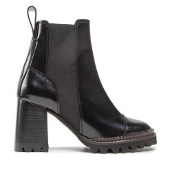 Botki See By Chloé. Czarne botki damskie See By Chloé, bez obcasa, na słupku, bez zapięcia. Za 1,829.00 zł.