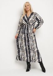 Szara Kopertowa Sukienka z Wiskozą i Paskiem w Talii Noranea. Szare sukienki damskie Born2be, bez wzorów, z wiskozy, eleganckie, bez ramiączek. W wyprzedaży za 110.49 zł.