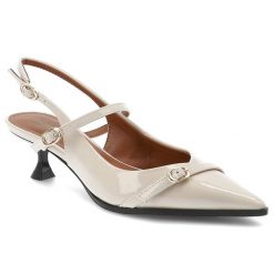Beżowe Czółenka Gioseppe Eleganckie Lakierowane Obuwie Damskie. Brązowe czółenka damskie Hot Potatoes by Gioseppo, z aplikacjami, z lakierowanej skóry, bez obcasa, na obcasie. Za 289.00 zł.