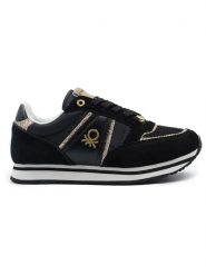 Benetton Sneakersy w kolorze złoto-czarnym rozmiar: 38. Czarne obuwie sportowe damskie Benetton, z materiału, bez zapięcia. Za 197.63 zł.