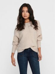 ONLY Sweter 15168705 Beżowy Regular Fit. Brązowe swetry klasyczne damskie Only, xs, z syntetyku, bez kołnierzyka. Za 169.99 zł.