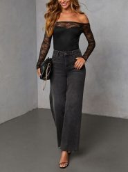 LA Angels Koszulka w kolorze czarnym rozmiar: XL. Czarne bluzki damskie LA Angels, xl, bez wzorów, z koronki, bez kołnierzyka, bez ramiączek. Za 148.26 zł.