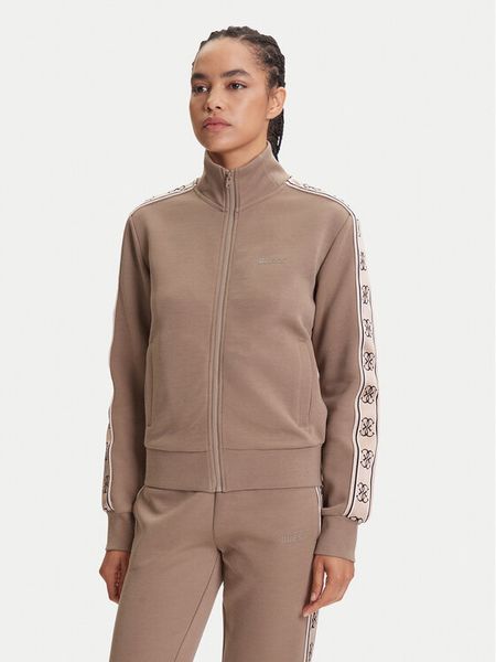 Guess Bluza V2YQ16 KB3P2 Brązowy Regular Fit. Brązowe bluzy damskie Guess, l, z aplikacjami, z syntetyku, bez kaptura. Za 279.99 zł.