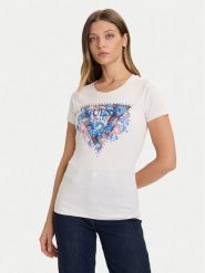 Guess T-Shirt W5BI29 J1314 Écru Slim Fit. T-shirty damskie Guess, xxl, z aplikacjami, z bawełny, bez kołnierzyka. Za 189.99 zł.