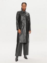 Calvin Klein Płaszcz przejściowy K20K207081 Czarny Oversize. Czarne płaszcze damskie Calvin Klein, bez wzorów, ze skóry, bez kaptura. Za 4,189.00 zł.