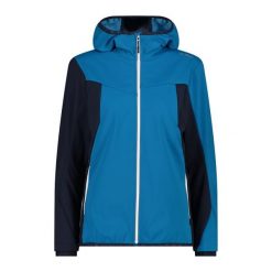 Kurtka softshell z kapturem Unlimitech damska CMP. Niebieskie kurtki sportowe damskie CMP, bez wzorów, z softshellu, z kapturem. Za 668.60 zł.