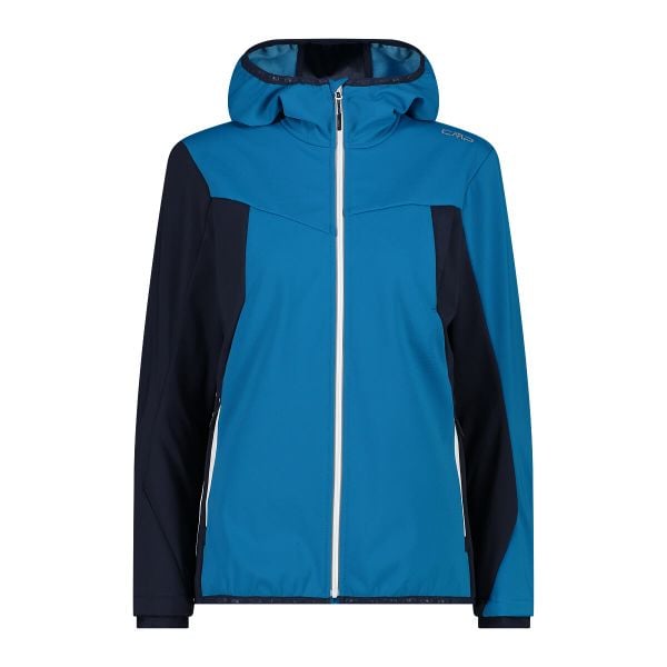 Kurtka softshell z kapturem Unlimitech damska CMP. Niebieskie kurtki damskie CMP, na zimę, m, bez wzorów, z lycry, z kapturem. Za 586.25 zł.