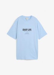 T-shirt oversize z czystej bawełny organicznej. Białe t-shirty damskie bonprix, bez wzorów, z bawełny, bez kołnierzyka. Za 67.99 zł.