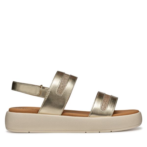 Sandały Geox. Żółte sandały damskie Geox, bez wzorów, bez obcasa, na płaskiej podeszwie, bez zapięcia. Za 429.99 zł.