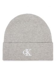 Calvin Klein Czapka LV04D8020G Szary jasny. Szare czapki damskie Calvin Klein, na zimę, bez wzorów, z wiskozy. Za 129.99 zł.