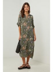 Lin Passion Lniana sukienka w kolorze khaki rozmiar: 40/42. Brązowe sukienki damskie Lin Passion, bez wzorów, ze lnu, klasyczne, bez ramiączek. Za 173.99 zł.