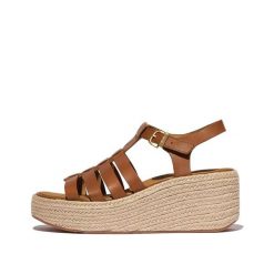 Klapki na koturnie w stylu rybaka damskie FitFlop Platfforms. Brązowe klapki damskie FIT FLOP, bez wzorów, bez obcasa, na koturnie, bez zapięcia. Za 658.00 zł.