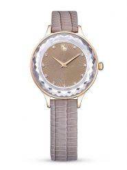 Swarovski Zegarek kwarcowy w kolorze różowozłoto-szaro-jasnobrązowym rozmiar: onesize. Szare, analogowe zegarki damskie Swarovski, ze stali. Za 543.99 zł.