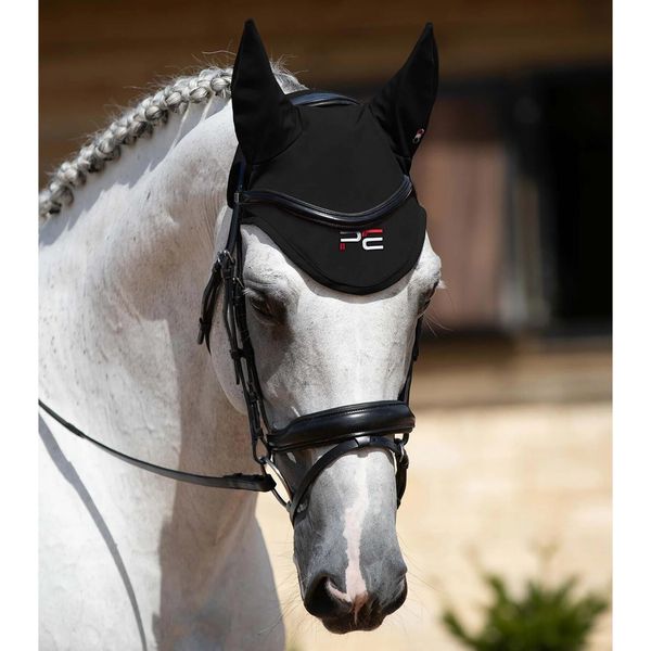 Czapka z muchą dla koni Premier Equine Atlas. Czarne czapki damskie PREMIER EQUINE, bez wzorów. Za 228.00 zł.