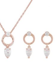Swarovski Zestaw naszyjnik i kolczyki Mesmera 5733808 Różowe złoto. Czerwone naszyjniki damskie Swarovski, metalowe. Za 579.99 zł.