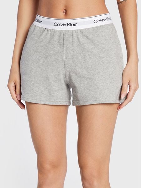 Calvin Klein Underwear Szorty piżamowe 000QS6871E Szary Regular Fit. Szare piżamy damskie Calvin Klein Underwear, bez wzorów, z syntetyku, bez ramiączek. Za 149.99 zł.