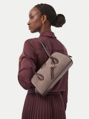 Calvin Klein Torebka Emblem Trio Suede Shoulder Bag LV04F3888G Beżowy. Brązowe torebki klasyczne damskie Calvin Klein, ze skóry, bez dodatków. Za 699.99 zł.