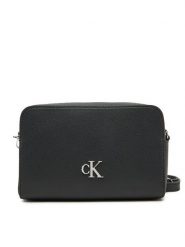 Calvin Klein Jeans Torebka Minimal Monogram Ew Camera Bag LV04K3162G Czarny. Czarne listonoszki damskie Calvin Klein Jeans, bez wzorów, z jeansu, bez dodatków. Za 239.99 zł.