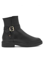 Sergio Bardi Botki ARC-C1040-02SB Czarny. Czarne botki damskie Sergio Bardi, ze skóry, bez obcasa, na płaskiej podeszwie, bez zapięcia. Za 179.99 zł.