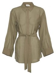 MOSS COPENHAGEN Koszula "Carcella" w kolorze khaki rozmiar: S/M. Brązowe koszule damskie Moss Copenhagen, m, bez wzorów, z tkaniny, bez kołnierzyka, bez ramiączek. Za 92.21 zł.
