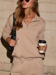 Milan Kiss Bluza w kolorze beżowym rozmiar: M. Brązowe bluzy damskie Milan Kiss, m, bez wzorów, bez kaptura. Za 161.73 zł.