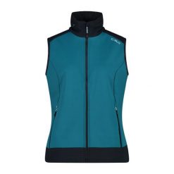 Kamizelka damska turystyczne CMP 34A2426. Zielone kamizelki damskie CMP, s, bez wzorów, bez kaptura. Za 382.50 zł.