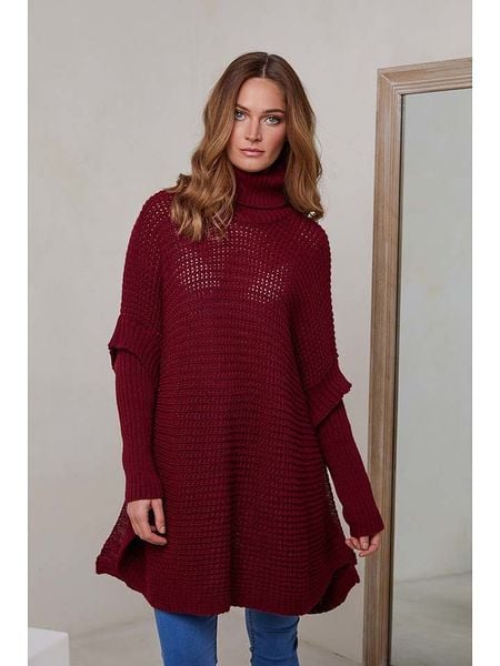 Joséfine Golf "Ness" w kolorze bordowym rozmiar: L. Czerwone golfy damskie Joséfine, l, bez wzorów, bez ramiączek. Za 100.52 zł.