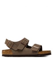 Birkenstock Sandały Milano Bs 0634503 Brązowy. Brązowe sandały damskie Birkenstock, bez wzorów, ze skóry, bez obcasa, na płaskiej podeszwie, bez zapięcia. Za 499.99 zł.