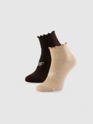 4F Skarpetki krótkie (2-pack) damskie - multikolor 35-38. Skarpetki damskie 4F, bez wzorów, prążkowane. Za 49.99 zł.