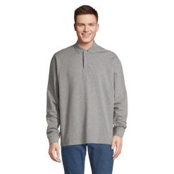 Bluza Polo Heritage Z Kołnierzykiem Dla Dorosłych Unisex. Szare bluzy damskie SOL'S, l, bez wzorów, z bawełny, z kapturem. Za 248.99 zł.